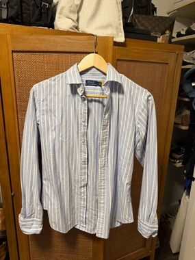 Polo by Ralph Lauren Women’s  Light Blue Stripe Button-Down Shirt